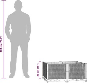 vidaXL Ζαρντινιέρα 80 x 80 x 38 εκ. από Πολυπροπυλένιο