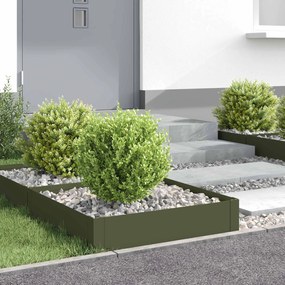 VidaXL Περίγραμμα γκαζόν 4 τμχ. 60 x 60 x 20 εκ Ατσάλι Λαδί