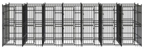 Κλουβί Σκύλου Εξωτερικού Χώρου 12,9 μ² από Ατσάλι - Μαύρο