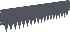 vidaXL Περίγραμμα γκαζόν 10 τμχ. 103 x 25 εκ Steel Ανθρακί