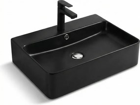 Tema Strata 60 Black Matt 61x42 - Επιτραπέζιος &amp; Επιτοίχιος Νιπτήρας