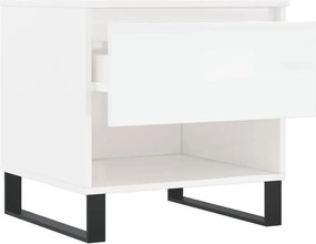 vidaXL Τραπεζάκια Σαλονιού 2 τεμ. Γυαλ. Λευκό 50x46x50 εκ. Επεξ. Ξύλο