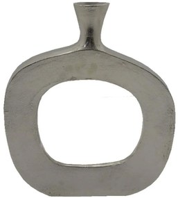 Βάζο Abstract Oval 029016 31x5x41cm Nickel Αλουμίνιο