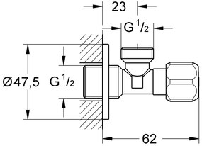 Γωνιακός διακόπτης Grohe 1/2''   (10 τεμάχια)