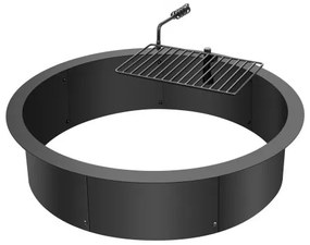 VEVOR Fire Pit Ring w/ BBQ Fire Ring 35 Inch Outer Steel DIY Campfire Firepit