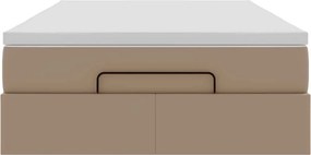 vidaXL Οθωμανικό κρεβάτι με στρώμα Cappucino 120x200cm Faux Leather