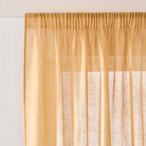 Λινή διαφανής κουρτίνα με πιέτες και κύματα, ONEGA