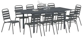 vidaXL Σέτ φαγητού για κήπο 11 pcs Ανθρακί Ατσάλι