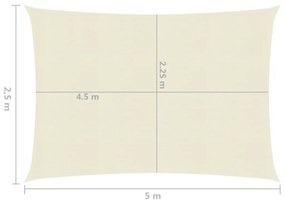 Πανί Σκίασης Κρεμ 2,5 x 5 μ. από HDPE 160 γρ./μ²  - Κρεμ