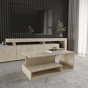 Τραπεζάκι Σαλονιού Τραβερτίνη REMI 90x44.8x35