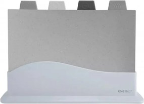 Σετ 4 τεμαχίων ξύλων κοπής με βάση Kinghoff KH 1743, Διπλής όψης, Έως 130 °C, Χωρίς απορρόφηση οσμών, Αντιολισθητικά, Πολύχρωμα