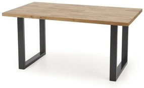 Τραπέζι Houston 946, Δρυς, 76x90x160cm, Επιμήκυνση, Ξύλο, Μέταλλο, Ξύλο: Δρυς | Epipla1.gr