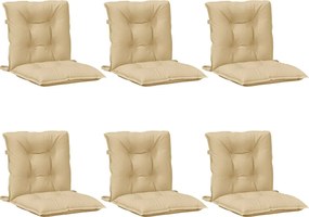 vidaXL Μαξιλάρια Καρέκλας 6 τεμ. Μπεζ 100x50x7εκ. Ύφασμα