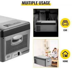 VEVOR Portable Car Freezer, 15L Portable Refrigerator Freezer, Dual Storage Zone Camping Freezer, -4℉~50℉ 12 Volt Fridge Freezer, Car Freezer for Car and Home Use, DC 12/24V, AC 100-240V, USB Port
