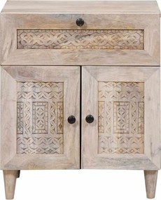 vidaXL Κομοδίνο Λευκό 50 x 33 x 60 εκ Επεξεργασμένο Ξύλο