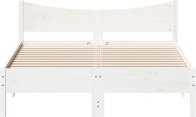 vidaXL Σκελετός Κρεβ. Χωρίς Στρώμα Λευκό 140x190 εκ Μασίφ Πεύκο