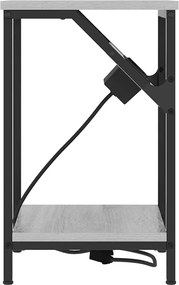 vidaXL Κομοδίνο 2 pcs Γκρίζο Σονομα 38 x 30 x 48 εκ.