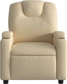vidaXL Πολυθρόνα Μασάζ Ανακλινόμενη Κρεμ Υφασμάτινη