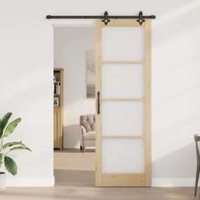 vidaXL Συρόμενη Πόρτα  με Σετ Υλικών 78x232 cm Μασίφ Ξύλο Πεύκου