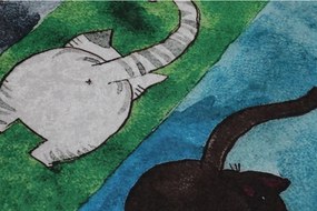 Bathmat Set (2 Pieces) Gatto Carino Multicolor