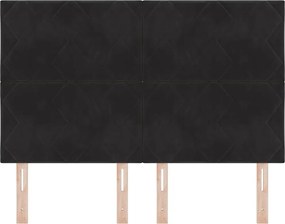 vidaXL LED κεφαλάρι Μαύρο 144 cm Τεχνητό Δέρμα