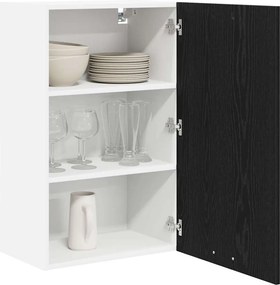 vidaXL Κρεμαστό ντουλάπι Μαύρος Δρυς και Λευκό 50 x 31 x 80 εκ.