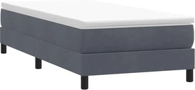 vidaXL Κρεβάτι Boxspring χωρίς Στρώμα Σκούρο Γκρι 90x220 εκ. Βελούδινο