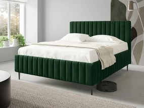Επενδυμένο κρεβάτι Lewezo-Prasino Skouro-180 x 200