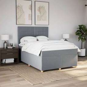 vidaXL Κρεβάτι Boxspring με Στρώμα Αν. Πράσινο 160x200εκ Υφασμάτινο