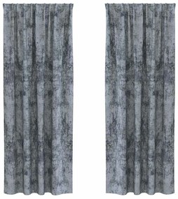 vidaXL Κουρτίνα με κουρτίνες 2 pcs Ασημί γκρι 260 x 140 εκ. Βελούδο