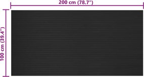 vidaXL Μάτ δαπέδου Μαύρο 1 x 2 m Λάστιχο