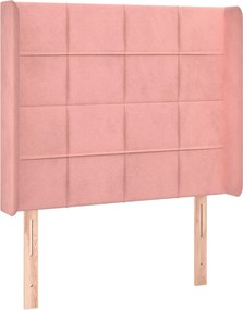 vidaXL Κρεβάτι Boxspring με Στρώμα &amp; LED Ροζ 90x190 εκ. Βελούδινο