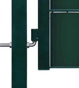vidaXL Πόρτα Περίφραξης Πράσινη 100x100 εκ. από PVC και Ατσάλι