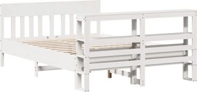 vidaXL Σκελετός Κρεβ. Χωρίς Στρώμα Λευκό 120x190 εκ Μασίφ Πεύκο