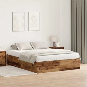 vidaXL Κρεβάτι αποθήκευσης από παλιό ξύλο 150 x 200 εκ.