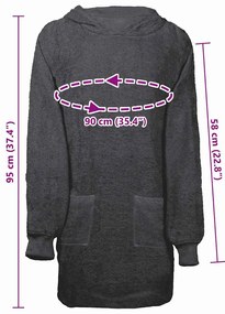 vidaXL Φούτερ-κουβέρτα KINN Ανθρακί L Βαμβάκι