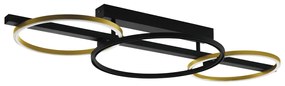 Φωτιστικό Οροφής Eglo 390086 LANACERA Μαύρο Ματ (Black Mat)|Χρυσό Χρώμα (Gold Coloured) 3000K