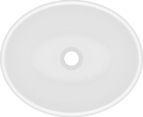 vidaXL Νιπτήρας Πολυτελής Οβάλ Λευκό Ματ 40 x 33 εκ. Κεραμικός