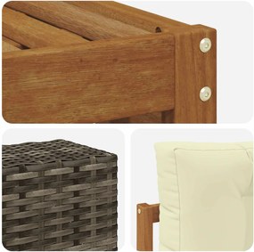 vidaXL Σειρά Καναπέ Εξωτερικού 4 pcs Φυσικό και Κρέμα Πολυεστέρας