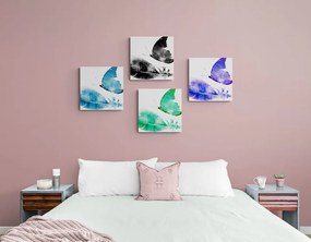 Σετ εικόνων πολύχρωμες πεταλούδες - 4x 60x60