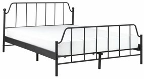 Κρεβάτι Berwyn 1993, Διπλό, Μαύρο, 140x200, Μέταλλο, Τάβλες για Κρεβάτι, 145x206x94cm, 29 kg, Ξύλο: Λεύκα | Epipla1.gr