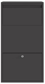 vidaXL Κουτί Πακέτων Μαύρο 44x22x82 εκ. Χάλυβας
