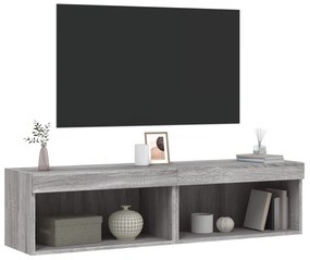 vidaXL Έπιπλα Τηλεόρασης με LED 2 τεμ. Γκρι Sonoma 60 x 30 x 30 εκ.