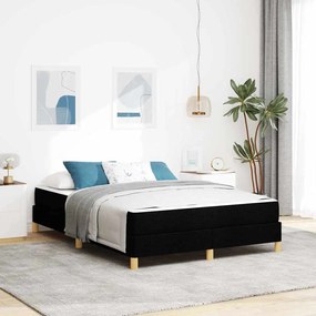 vidaXL Κρεβάτι με ελατήρια Μαύρο, Καφέ 140 x 200 cm