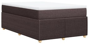 Κρεβάτι Boxspring με Στρώμα Σκούρο Καφέ 120x200 εκ. Υφασμάτινο - Καφέ