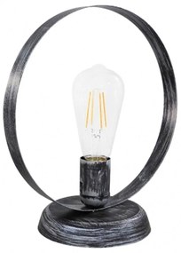 Φωτιστικό Επιτραπέζιο 34-0279 Halka Φ25 Ε27 H28XΦ25cm Silver Heronia Metal