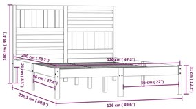 ΠΛΑΙΣΙΟ ΚΡΕΒΑΤΙΟΥ 120 X 200 ΕΚ. ΑΠΟ ΜΑΣΙΦ ΞΥΛΟ ΠΕΥΚΟΥ 3101018