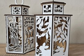 Σετ των 2 Intra απο ξύλο plywood Χρώμα wenge 3mm-4mm πάχος - Σετ Πασχαλινών & Θρησκευτικών Φαναριών Δίασταση 4x4 cm INTRAFABR-99929195