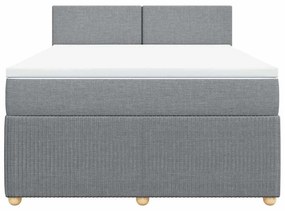 vidaXL Κρεβάτι Boxspring με Στρώμα Αν. Πράσινο 160x200εκ Υφασμάτινο