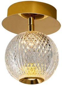Φωτιστικό Οροφής - Πλαφονιέρα 414LRC1376 Φ12x15cm Led 500lm 5W 3000K Gold Opviq